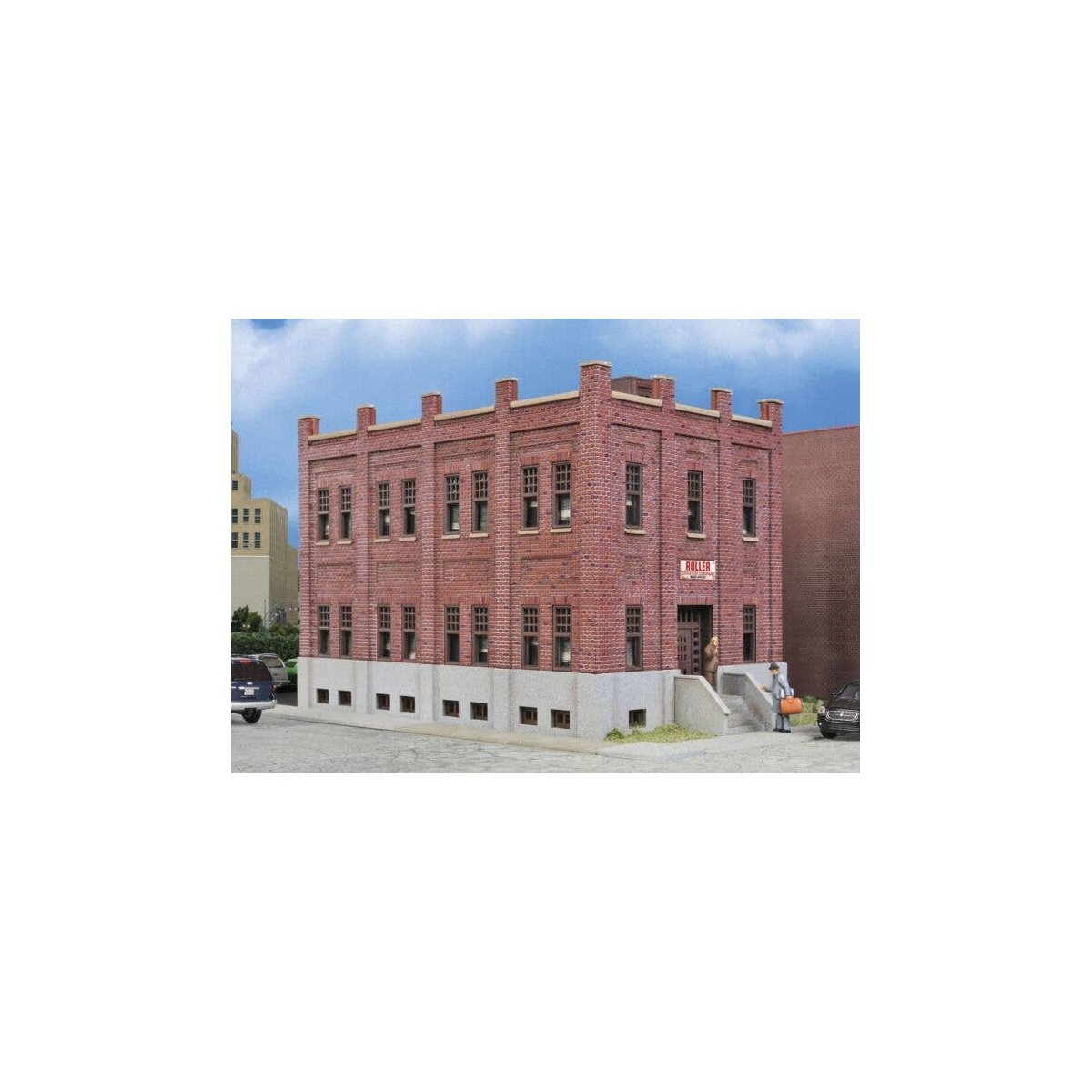 Brick Office Building -- Kit - 7-11/16 x 5-1/4 x 5′ 19.5 x 13.3 x 12.7cm, HO, Walthers Cornerstone 4050