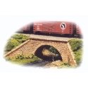 Single-Track Stone Arch Bridge -- Kit - 11-1/2 x 7-1/2 x 3′ 29.2 x 19.1 x 7.6cm, HO, Monroe Models 2001