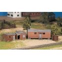 Plasticville U.S.A.(R) Classic Kits -- Hobo Jungle (Two Shacks, Boxcar & Outhouse), O, Bachmann Industries 45983