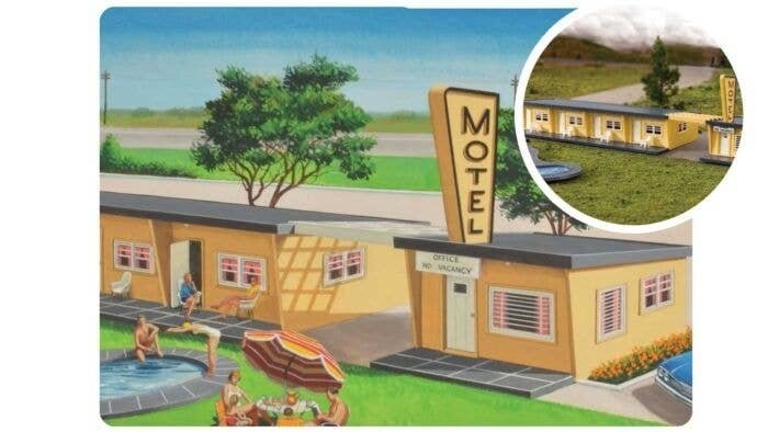 75th Anniversary Motel - Plasticville U.S.A.(R) -- Kit - 75th Anniversary Packaging, HO, Bachmann Industries 45198