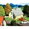 Single-Family House (yellow, white) - Kit -- 4 x 4-5/8 x 3-3/8′ 10.1 x 11.7 x 8.4cm, HO, Faller Gmbh 130317