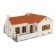 Mission-Style Bungalow House -- Kit - 4-15/16 x 5-9/16 x 2-13/16′ 12.5 x 14.1 x 7.1cm, HO, Walthers Cornerstone 3785