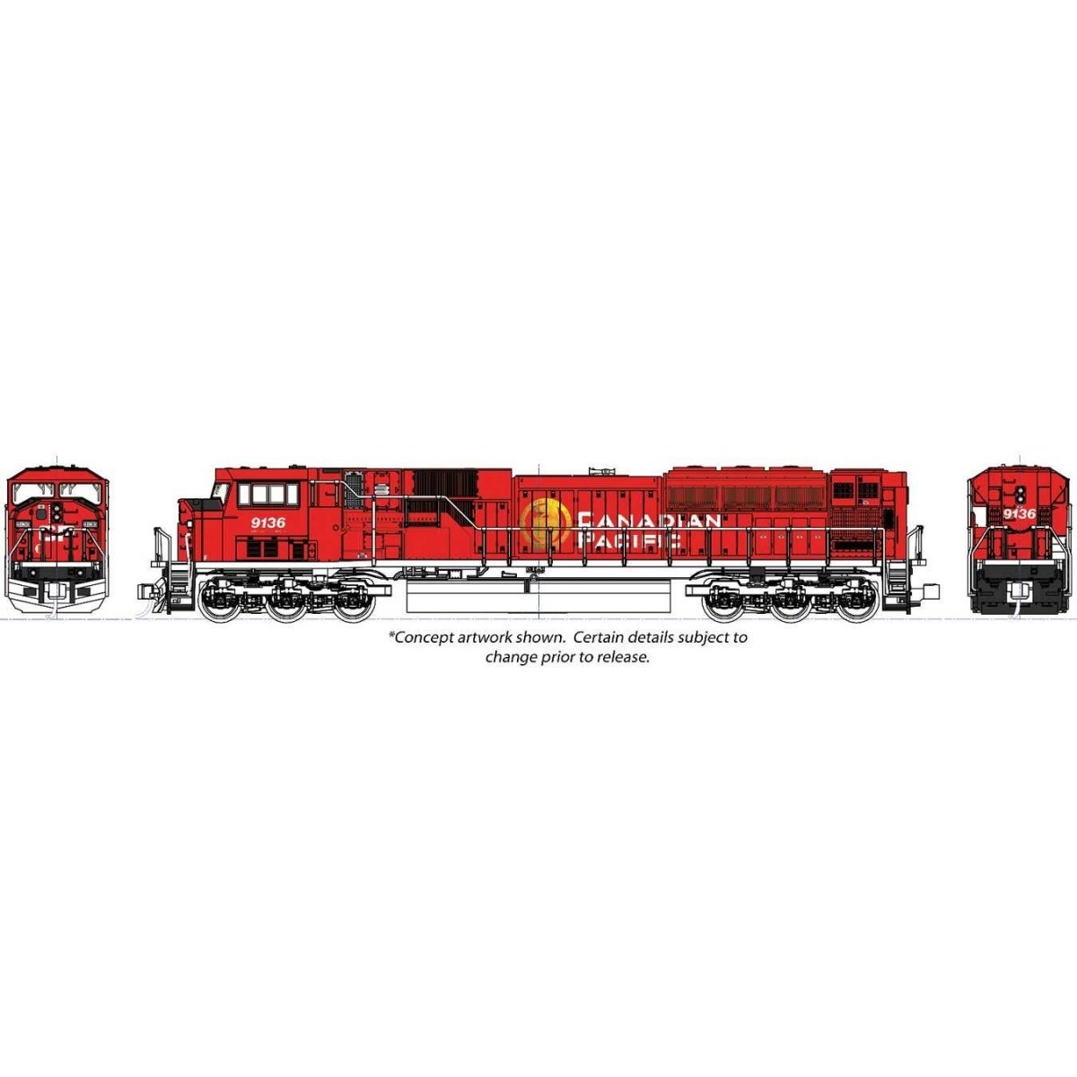 EMD SD90/43MAC - Standard DC -- Canadian Pacific 9155 (red, white, gold), N, Kato USA Inc 1765627