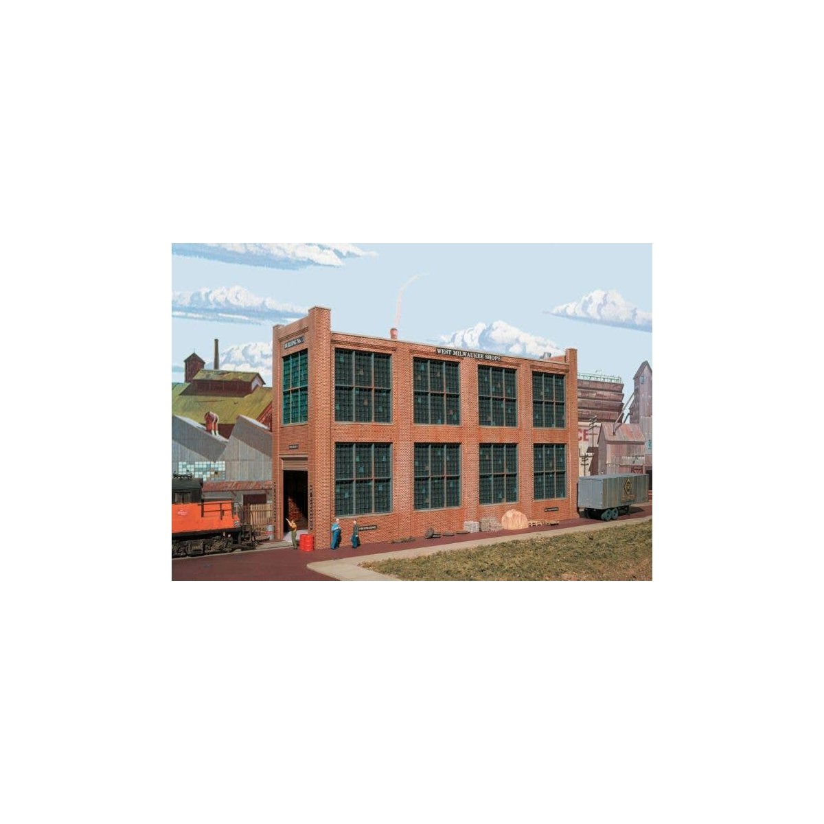 Shop Building No.1 Background Building -- Kit - 11-9/16 x 3-1/4 x 6-15/16′ 28.9 x 8.1 x 17., HO, Walthers Cornerstone 3165