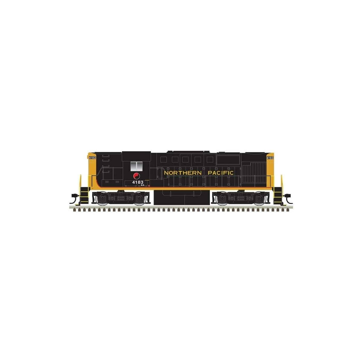Alco RS11 - LokSound & DCC - Classic Gold -- Burlington Northern 4183 (NP Patch, black, yellow, red), HO, Atlas Model Railroad C