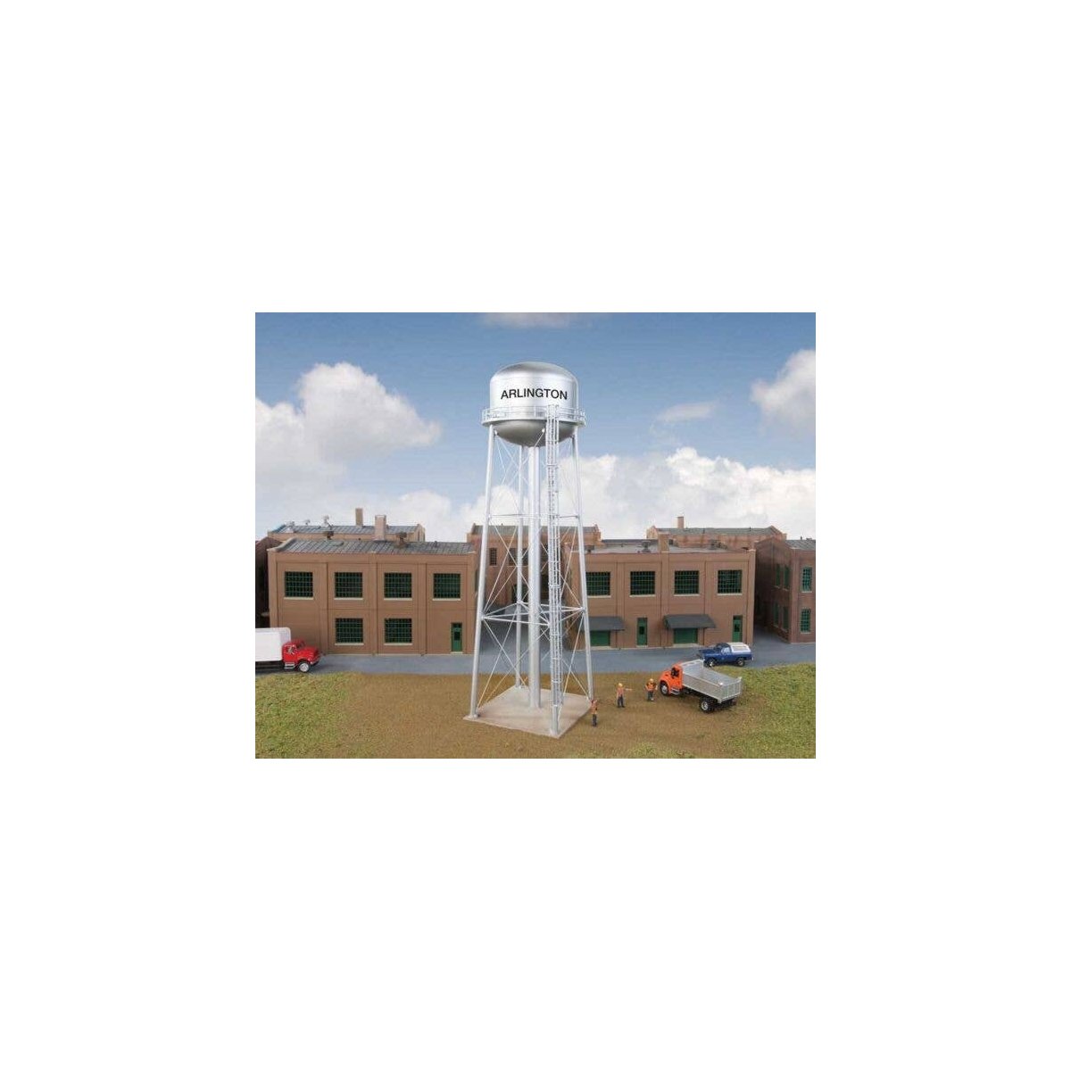 Municipal Water Tower -- Kit - 3-5/16 x 3-5/16 x 11-1/8′ 8.4 x 8.4 x 28.2cm, HO, Walthers Cornerstone 3550