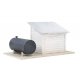 Municipal Water Tower -- Kit - 3-5/16 x 3-5/16 x 11-1/8′ 8.4 x 8.4 x 28.2cm, HO, Walthers Cornerstone 3550