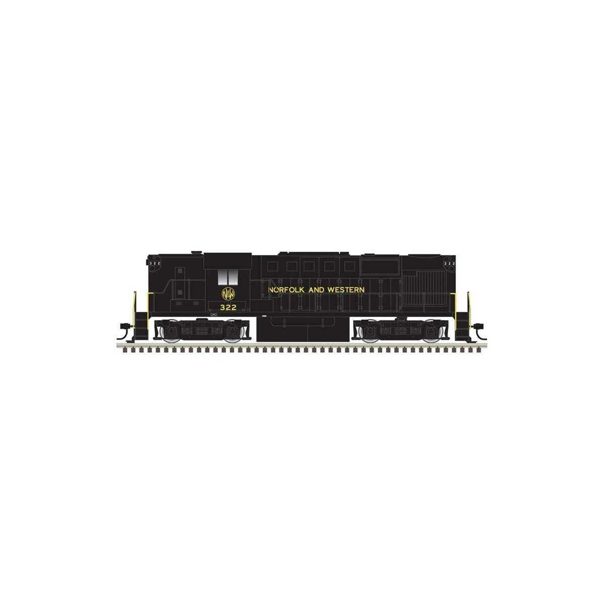 Alco RS11 - LokSound & DCC - Classic Gold -- Norfolk & Western 322 (black, white), HO, Atlas Model Railroad Co. 10004543