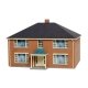 Four-Unit Brick Apartment Building -- Kit - 5-3/4 x 5-13/16 x 3-5/8′ 14.6 x 14.7 x 9.2cm, HO, Walthers Cornerstone 3781