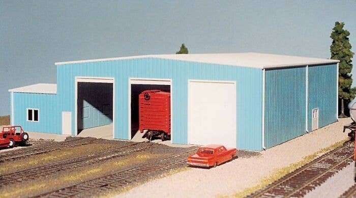 The Shops w/Add-On Office - Kit -- 9-5/8 x 11-1/16′ 24.4 x 28.1cm, HO, Pikestuff 15