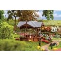 Music Pavilion Bandstand -- Kit - 3-5/16 x 3-5/16 x 2-7/8′ 8.4 x 8.4 x 7.3cm, HO, Faller Gmbh 130653