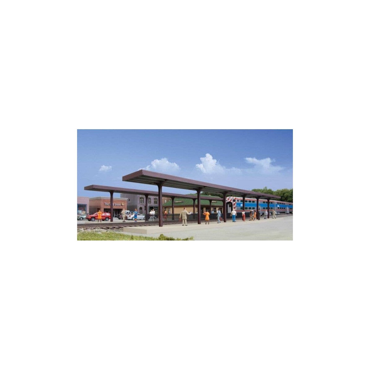 Suburban Station Platforms -- Kit pkg(4) - Each: 16 x 1-5/8 x 2′ 40.6 x 4.1 x 5.1cm, HO, Walthers Cornerstone 4099