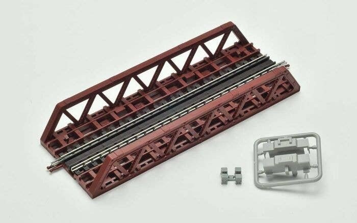 Pony Truss Steel Bridge - Kit -- 5-1/2′ 14cm (red), N, TomyTec Co LTD 3250
