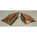 Hobo Lean-To Set - Kit (Laser-Cut Wood) -- One Each: 1-1/4 x 1-3/8 x 13/16` & 1-1/16 x 1-1/8 x 11/16`, HO, GCLaser 1268