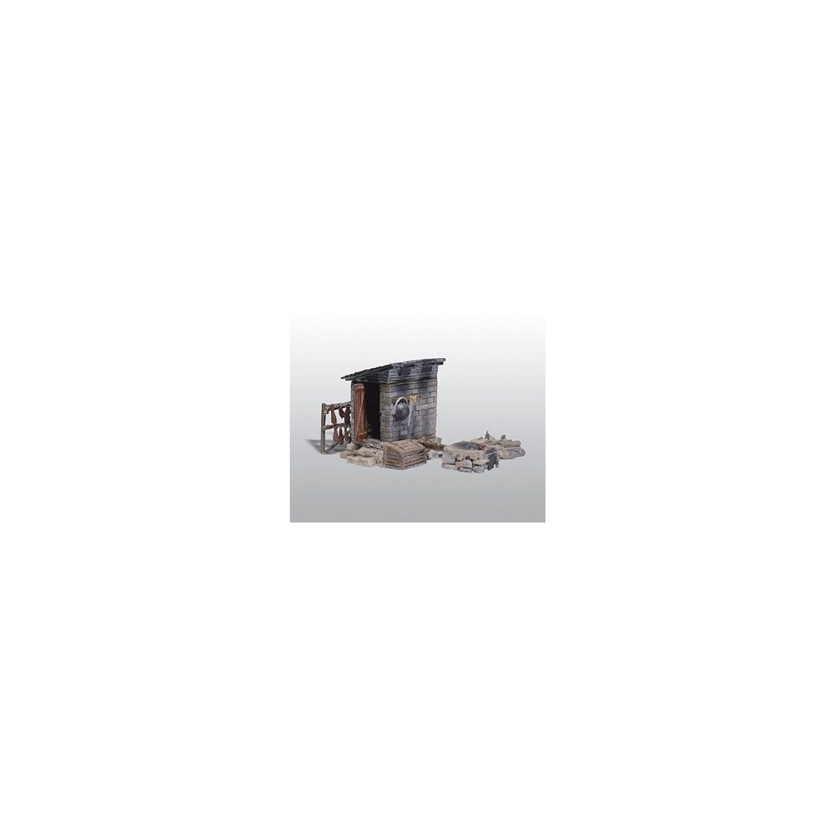 Scenic Details(R) Structure Kit -- Smokehouse - 2-1/2 x 1-3/8′ 6.4 x 3.5cm, HO, Woodland Scenics 213