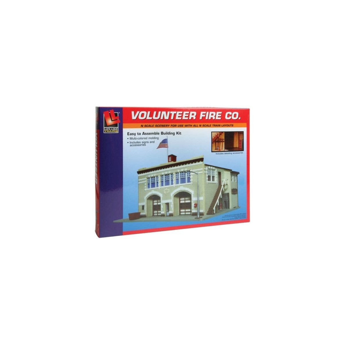 Volunteer Fire Company -- Kit, N, Life-Like Products 7483