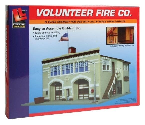 Volunteer Fire Company -- Kit, N, Life-Like Products 7483