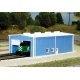 2-Stall Enginehouse -- Scale 40 x 80′ 12.2 x 24.4m (blue), N, Pikestuff 8007