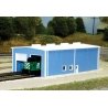 2-Stall Enginehouse -- Scale 40 x 80′ 12.2 x 24.4m (blue), N, Pikestuff 8007