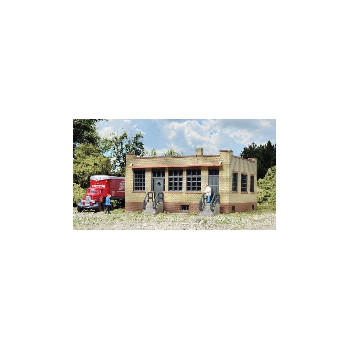 Industrial Office -- Kit - 3-5/8 x 2-1/4 x 1-3/4′ 9.2 x 5.7 x 4.4cm, N, Walthers Cornerstone 3834