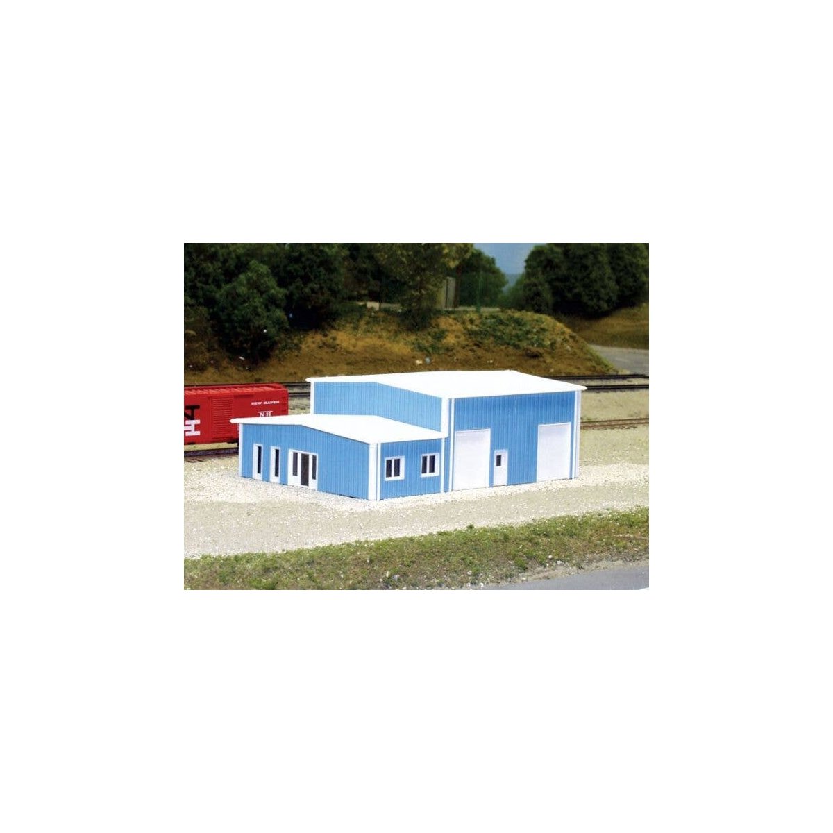 Contractor`s Building -- Scale 40 x 60` 12.2 x 18.3m (blue), N, Pikestuff 8006