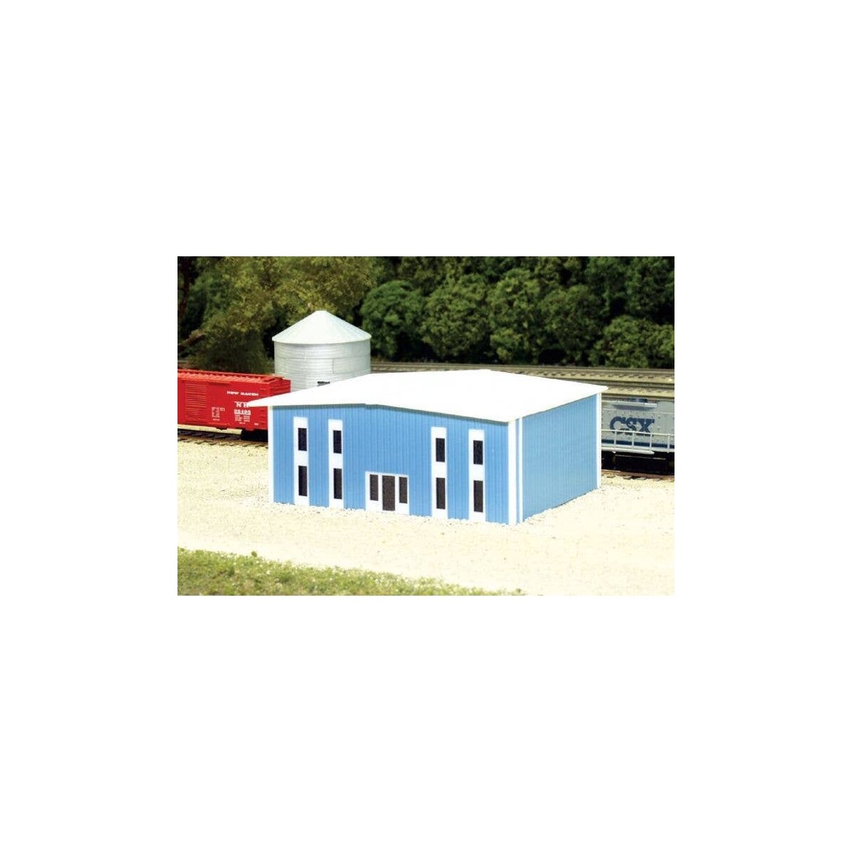 Two-Story Modern Office Building -- 50` x 40` (blue), N, Pikestuff 8010
