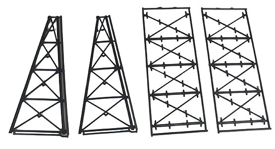 Tall Steel Viaduct Tower -- Two 4-Story Bents, N, Micro Engineering 75176