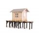 Fisherman`s Shanty -- Laser-Cut Wood Kit - 3-9/64 x 1-1/2 x 2-1/8` 8 x 3.7 x 5.4cm, HO, Walthers SceneMaster 4110
