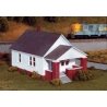 One-Story House w/Front Porch -- Kit - 3 x 4-3/8′ 7.7 x 11.2cm, HO, Rix Products 202