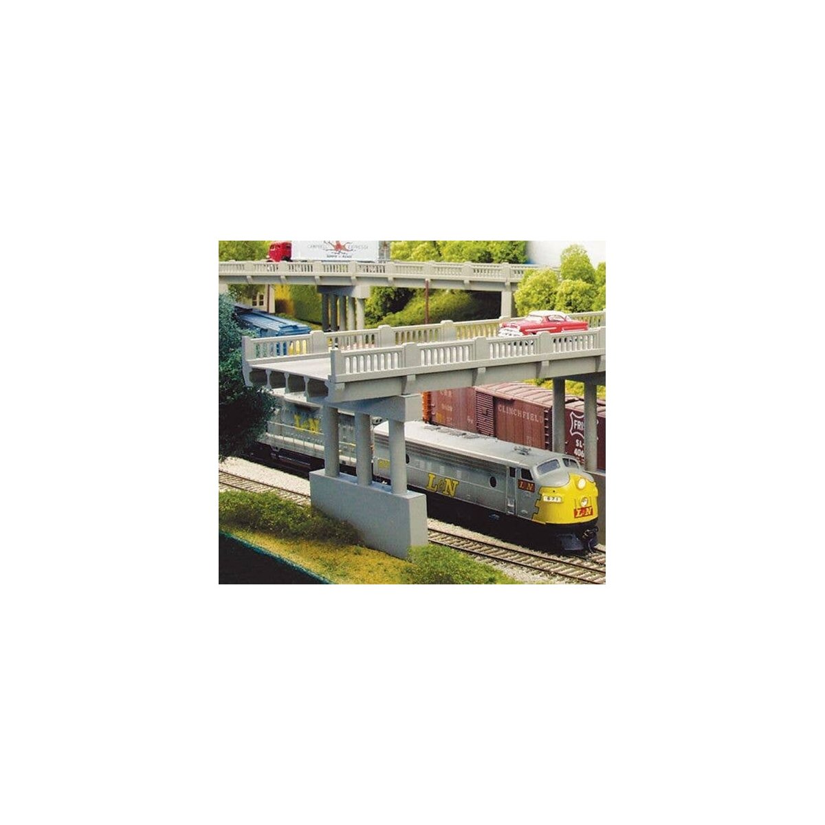 1930s Highway Overpass -- 50′ Deck w/Pier, N, Rix Products 152