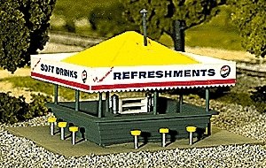 Refreshment Stand -- 3-3/8 x 4-1/4′ 8.4 x 10.7cm, HO, Atlas Model Railroad Co. 715