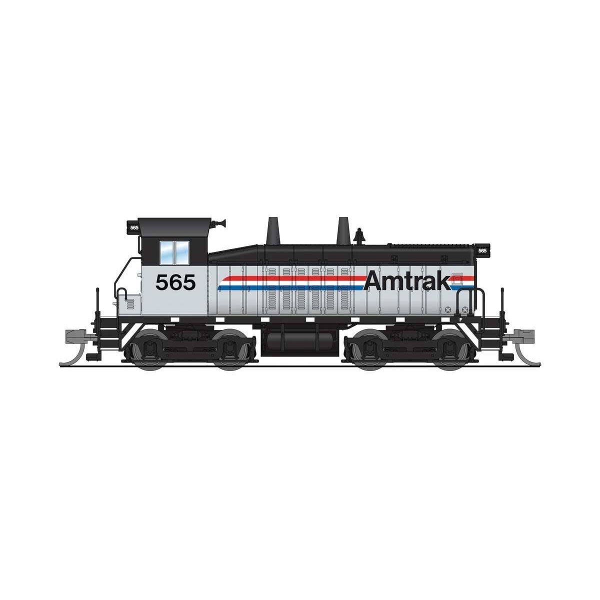 EMD SW7 - Sound and DCC - Paragon4(TM) -- Amtrak 566 (Phase III, silver, black, red, white, blue), N, Broadway Limited Imports 9