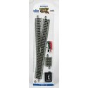 Turnout w/Nickel Silver Rail & Gray Roadbed - E-Z Track(R) -- 6 Left, HO, Bachmann Industries 44559