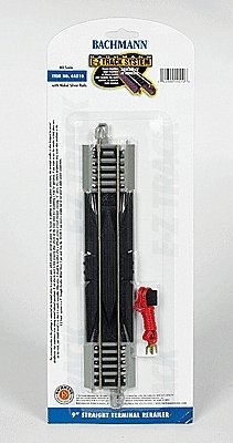 Straight Track w/Nickel Silver Rail & Gray Roadbed - E-Z Track(R) -- 9′ 22.9cm Terminal Rer, HO, Bachmann Industries 44510