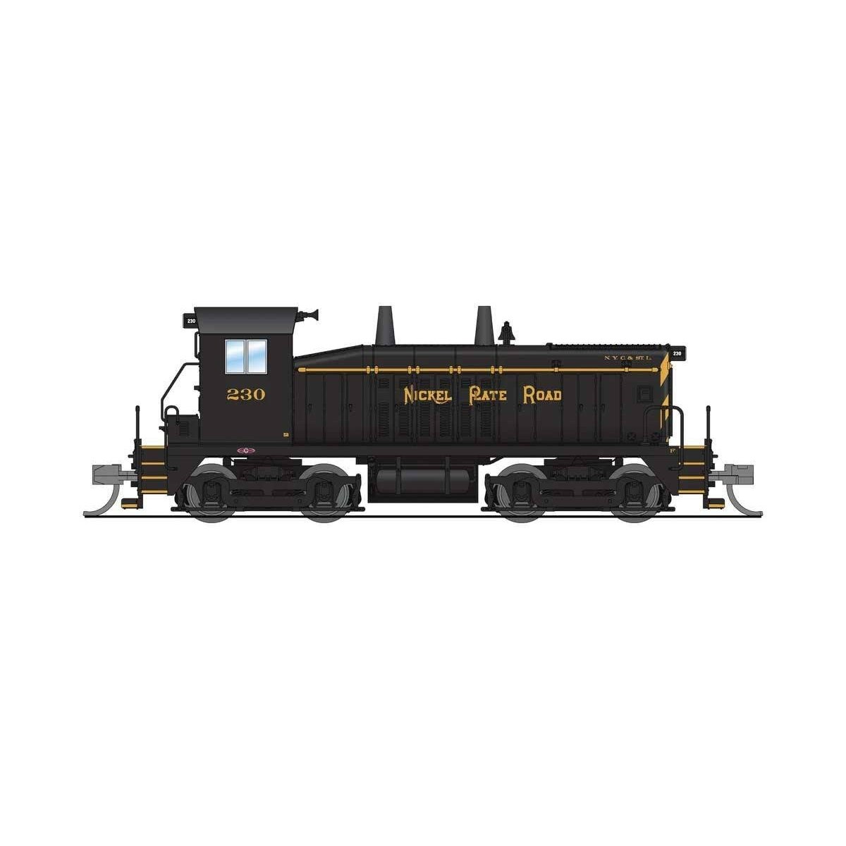 EMD SW7 - Sound and DCC - Paragon4(TM) -- Nickel Plate Road 232 (black, yellow), N, Broadway Limited Imports 9345