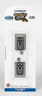 Hayes Wheel Stop w/Nickel Silver Rail & Gray Roadbed - E-Z Track(R) -- pkg(2), HO, Bachmann Industries 44591