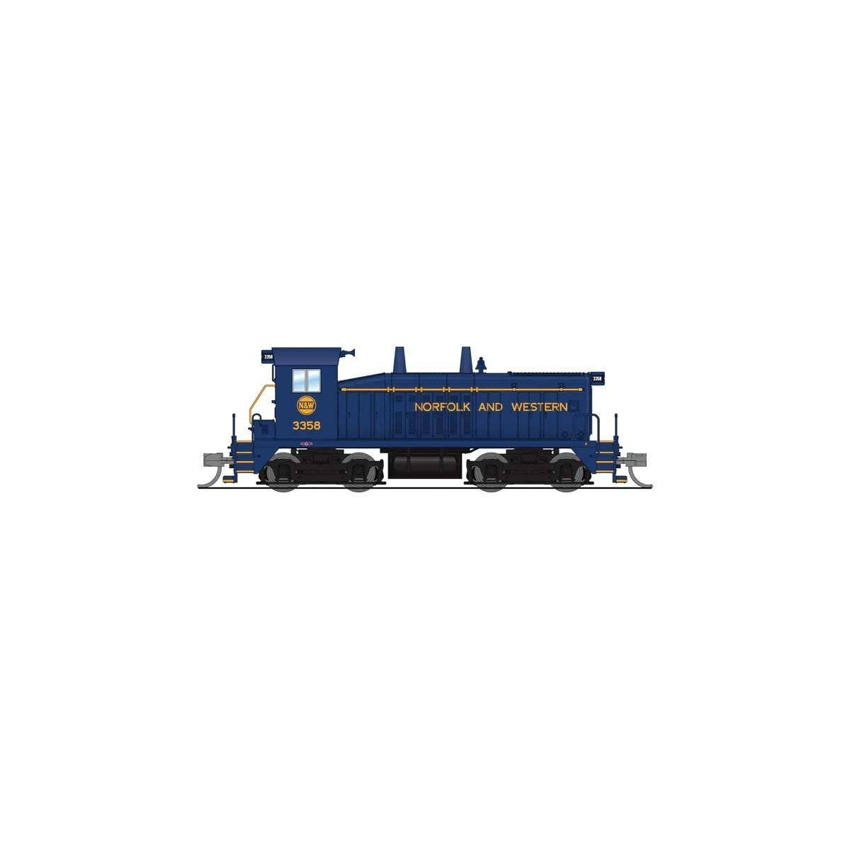 EMD SW7 - Standard DC - Stealth -- Norfolk & Western 3362 (blue, yellow, Hamburger Logo), N, Broadway Limited Imports 9383