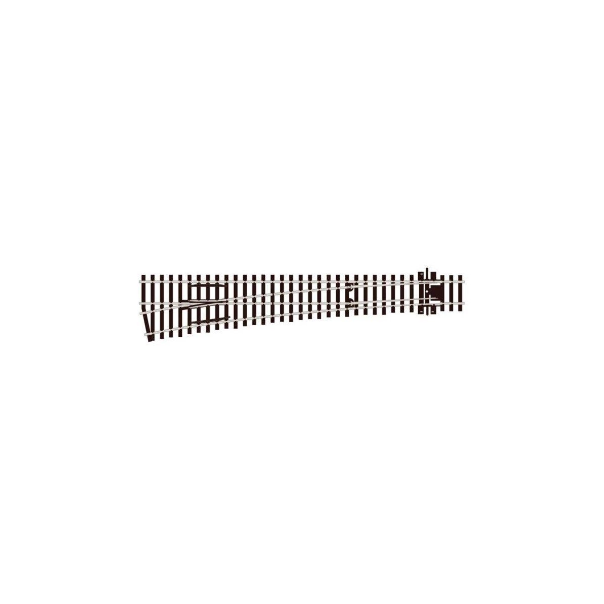 Code 75 Streamline Large Radius Turnout -- Left Hand, Electrofrog, HO, Peco SLE189