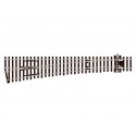 Code 75 Streamline Large Radius Turnout -- Left Hand, Electrofrog, HO, Peco SLE189