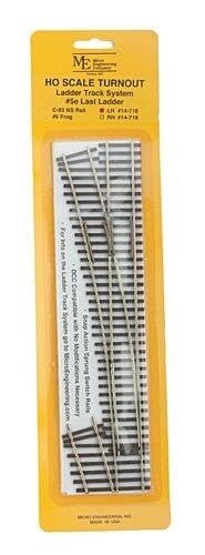 Code 83 Ladder Track System Turnout -- 5e Left Hand Last Ladder, HO, Micro Engineering 14718