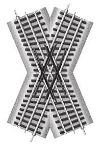 FasTrack(TM) Track w/Roadbed - 3-Rail -- 45-Degree Crossing, O, Lionel 612051
