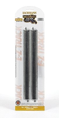 Straight Track w/Nickel Silver Rail & Gray Roadbed - E-Z Track(R) -- 10′ pkg(6), N, Bachmann Industries 44815