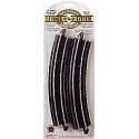 Curved Track w/Steel Rail & Black Roadbed - E-Z Track(R) -- 22′ Radius pkg(4), HO, Bachmann Industries 44403