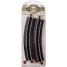 Curved Track w/Steel Rail & Black Roadbed - E-Z Track(R) -- 22′ Radius pkg(4), HO, Bachmann Industries 44403