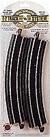Curved Track w/Steel Rail & Black Roadbed - E-Z Track(R) -- 22′ Radius pkg(4), HO, Bachmann Industries 44403