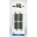 Straight Track w/Nickel Silver Rail & Gray Roadbed - E-Z Track(R) -- 3′ 7.6cm pkg(4), HO, Bachmann Industries 44512