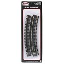 Code 100 Curved Snap-Track(R) Nickel-Silver Rail -- 15′ Radius (Black Ties) pkg(6), HO, Atlas Model Railroad Co. 831