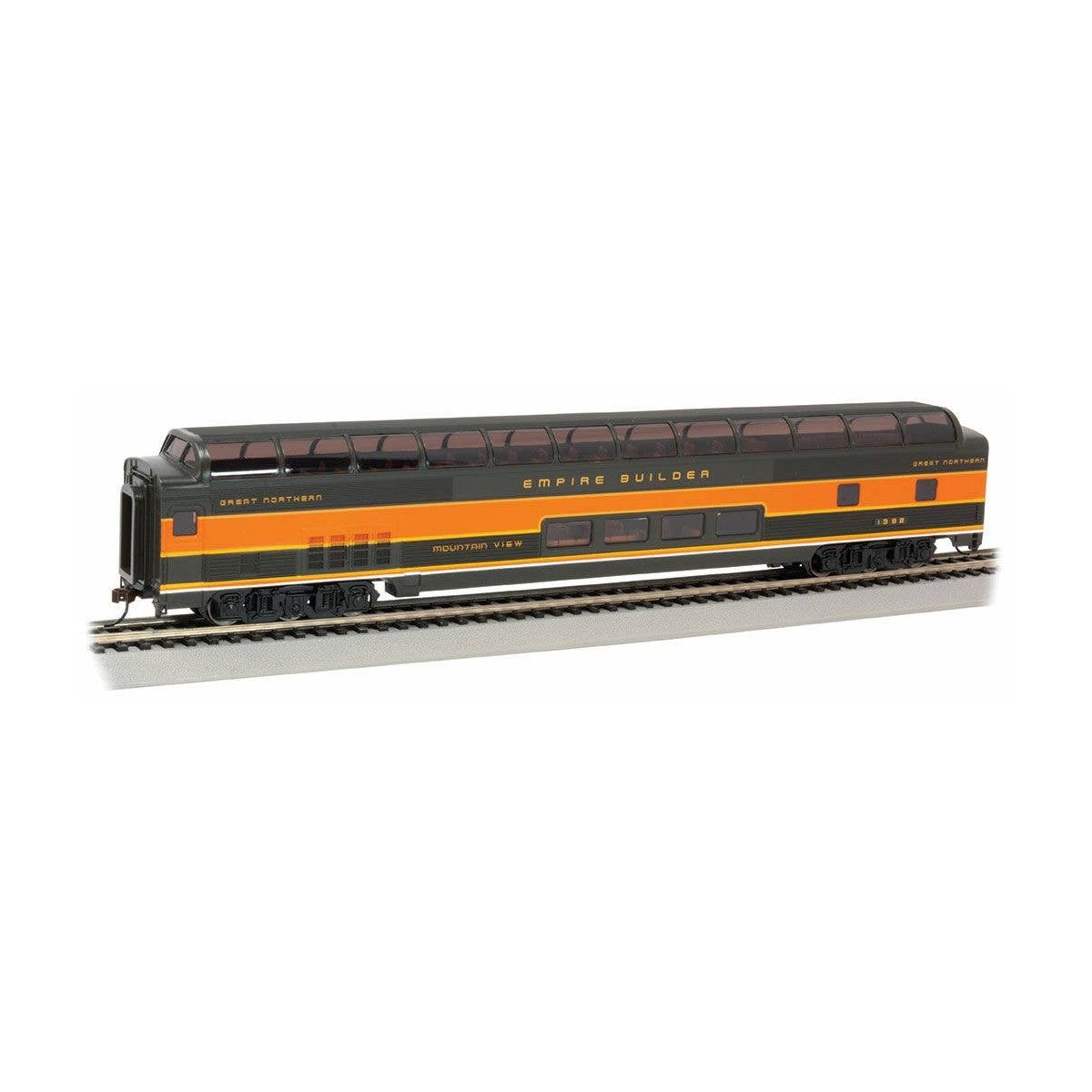 Budd 85` Full-Length Dome with Lights - Ready-to-Run - Silver Series(R) -- Great Northern 1392 `Mountain View` (Empire Builder g