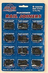 21st Century Track System(TM) Nickel Silver Rail w/Brown Ties - 3-Rail -- Rail Joiners - Blackened pkg(16), O, Atlas O 6092