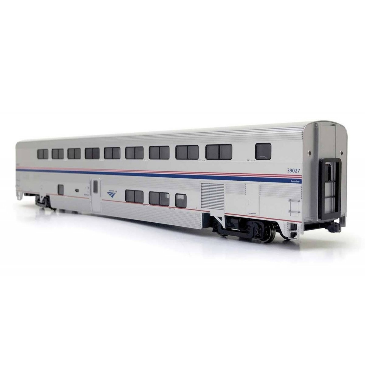 Superliner I Transition Sleeper - Ready to Run -- Amtrak 39041 (Phase IV silver, blue, red), HO, Kato USA Inc 356252